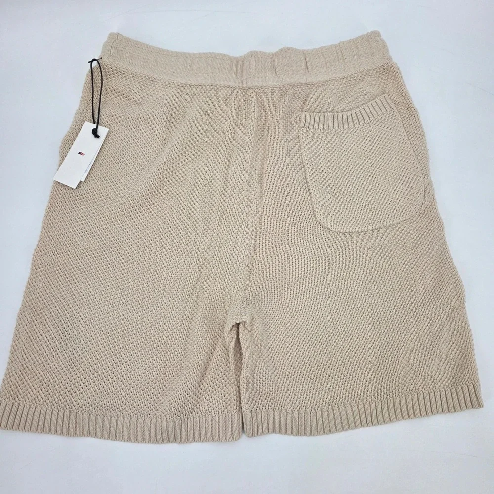 HONOR THE GIFT KNIT SHORTS MENS XL TAN INNER CITY EMBROIDED COMFORT NEW! POCKETS